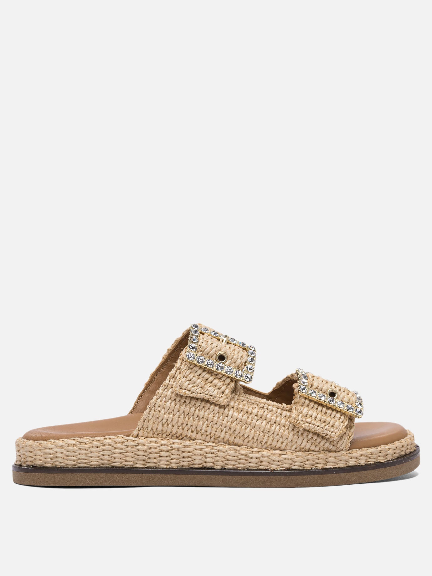 Flat sandals 100% rafia - 100% rubber  Beige - Alibi Women | PDP | VIETTI Online Store | Zoom-Modal
