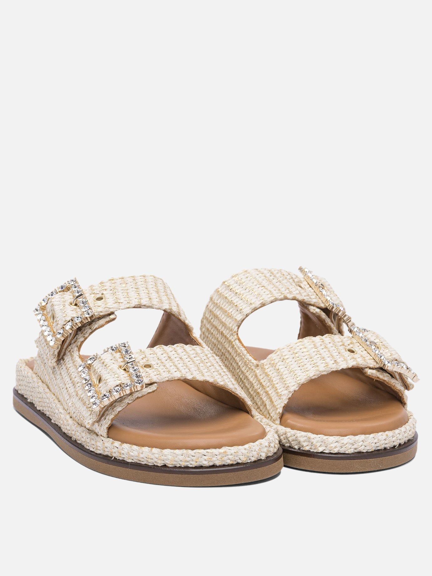 Flat sandals 100% rafia - 100% rubber  White - Alibi Women | PDP | VIETTI Online Store | Zoom-Modal_2
