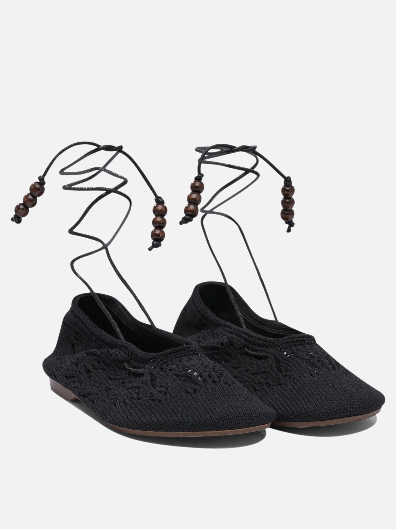 Classic ballet flats 50% relycled cotton 50% recycled polyester - 100% neolite  Black - Alohas Women | PDP | VIETTI Online Store | thumbnail_2
