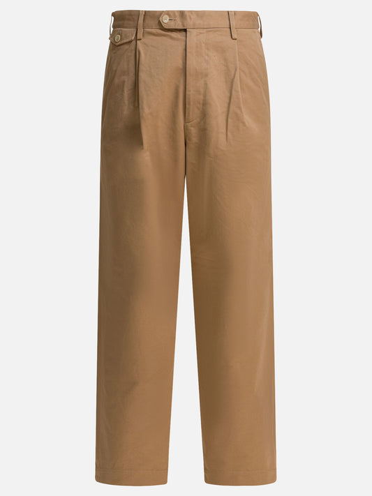 Leisure trousers Solid colour  Brown - Auralee Men | PDP | VIETTI Online Store 
