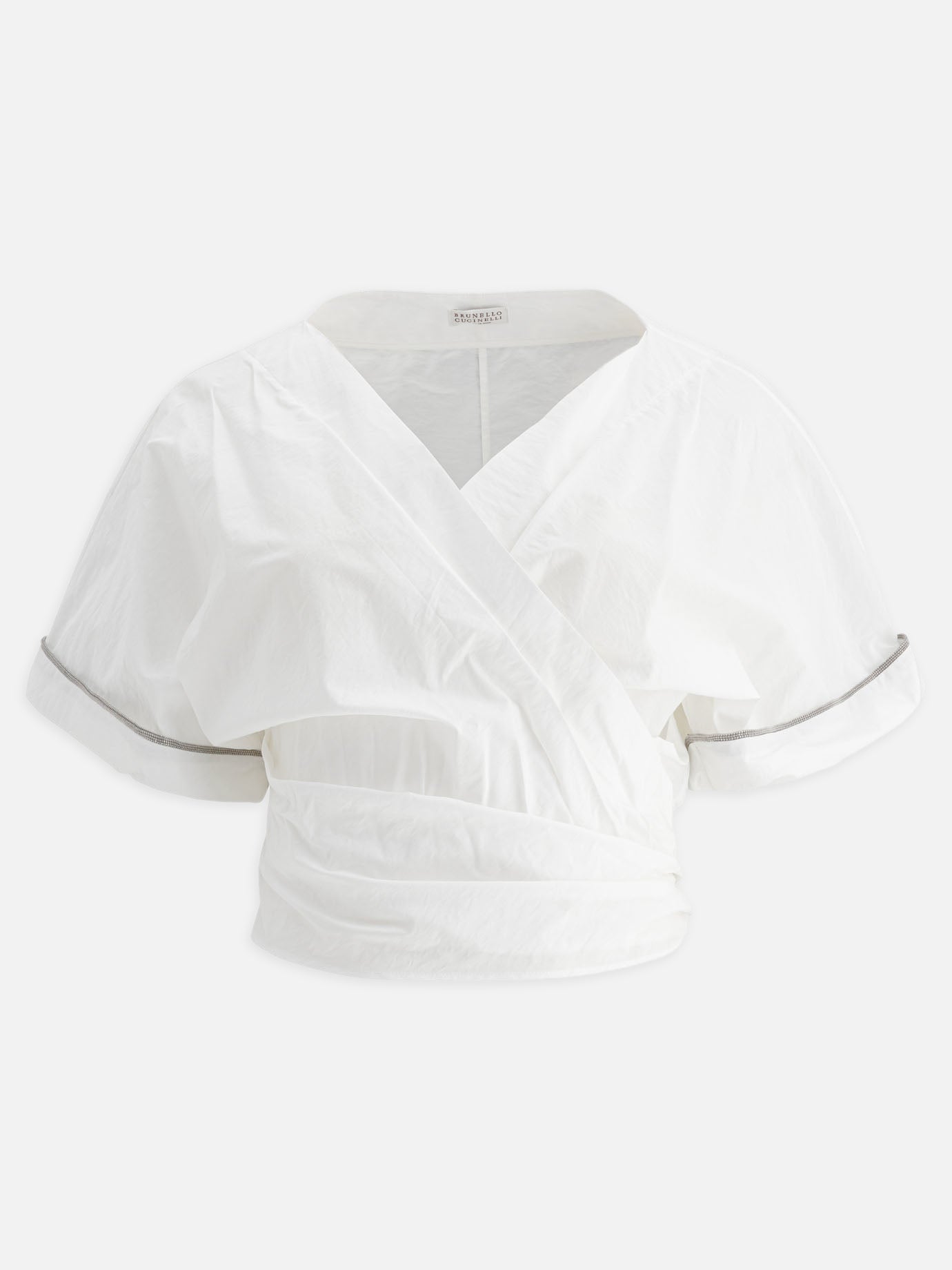 Crop tops Solid colour  White - Brunello Cucinelli Women | PDP | VIETTI Online Store | thumbnail