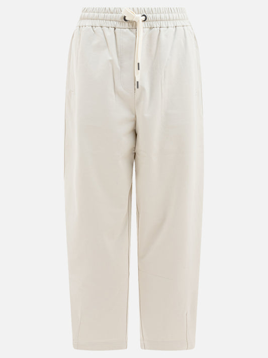 Sport trousers Solid colour  White - Brunello Cucinelli Women | PDP | VIETTI Online Store 
