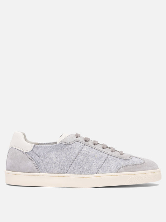 Low top sneakers 80% fabric 20% leather - 100% rubber  Grey - Brunello Cucinelli Men | PLP | VIETTI Online Store 
