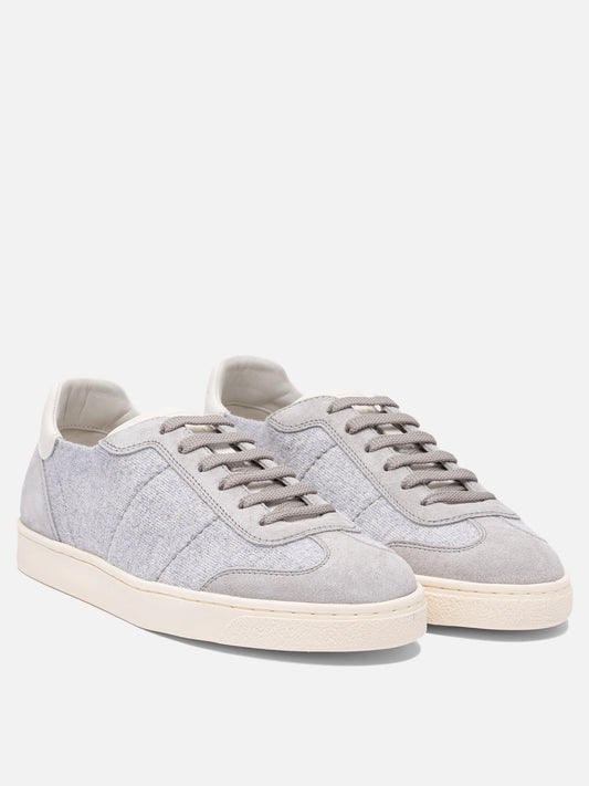 Low top sneakers 80% fabric 20% leather - 100% rubber  Grey - Brunello Cucinelli Men | PLP | VIETTI Online Store | 2
