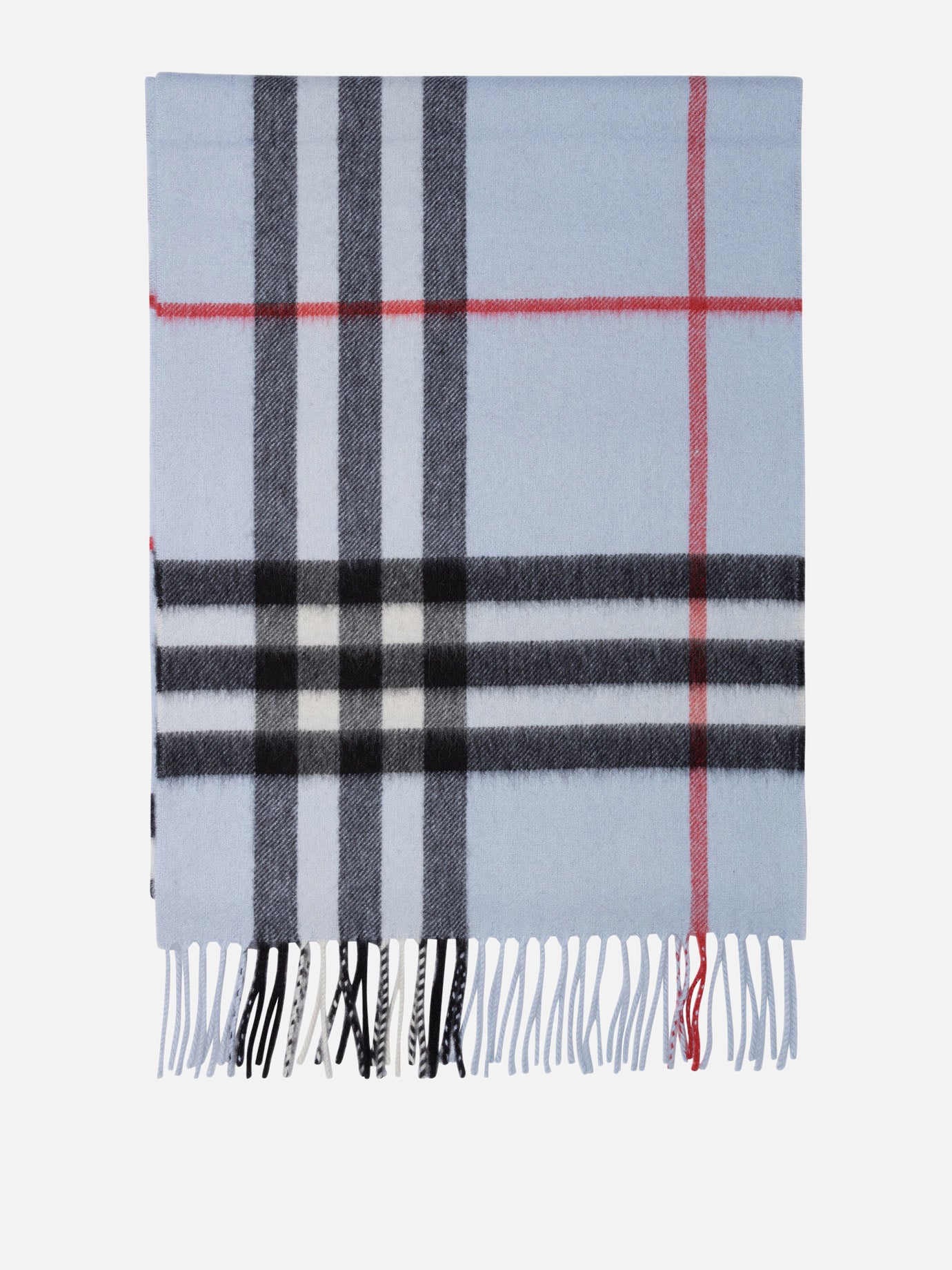 Fringed scarves Check  Light blue - Burberry Men | PDP | VIETTI Online Store | thumbnail