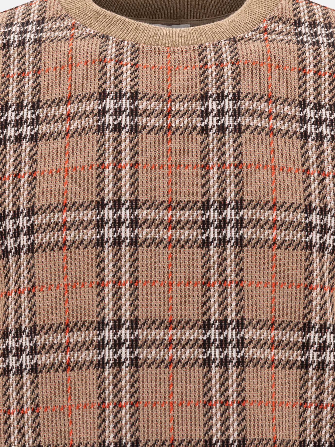 Burberry Cotton Check crewneck sweatshirt 14327904_S Beige thumbnail_3