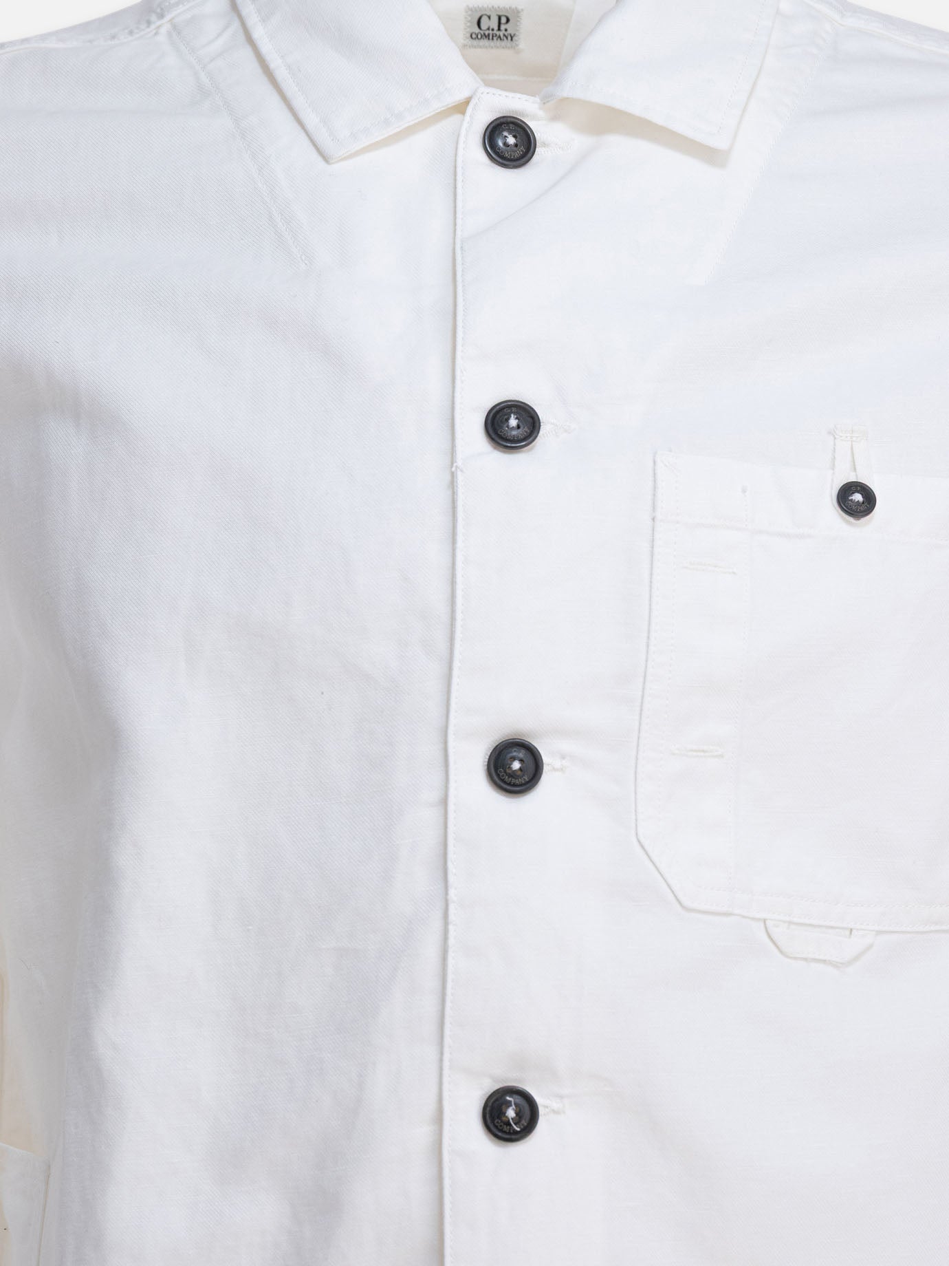 C.P. Company Cotton and linen overshirt 19575647_S White thumbnail_3