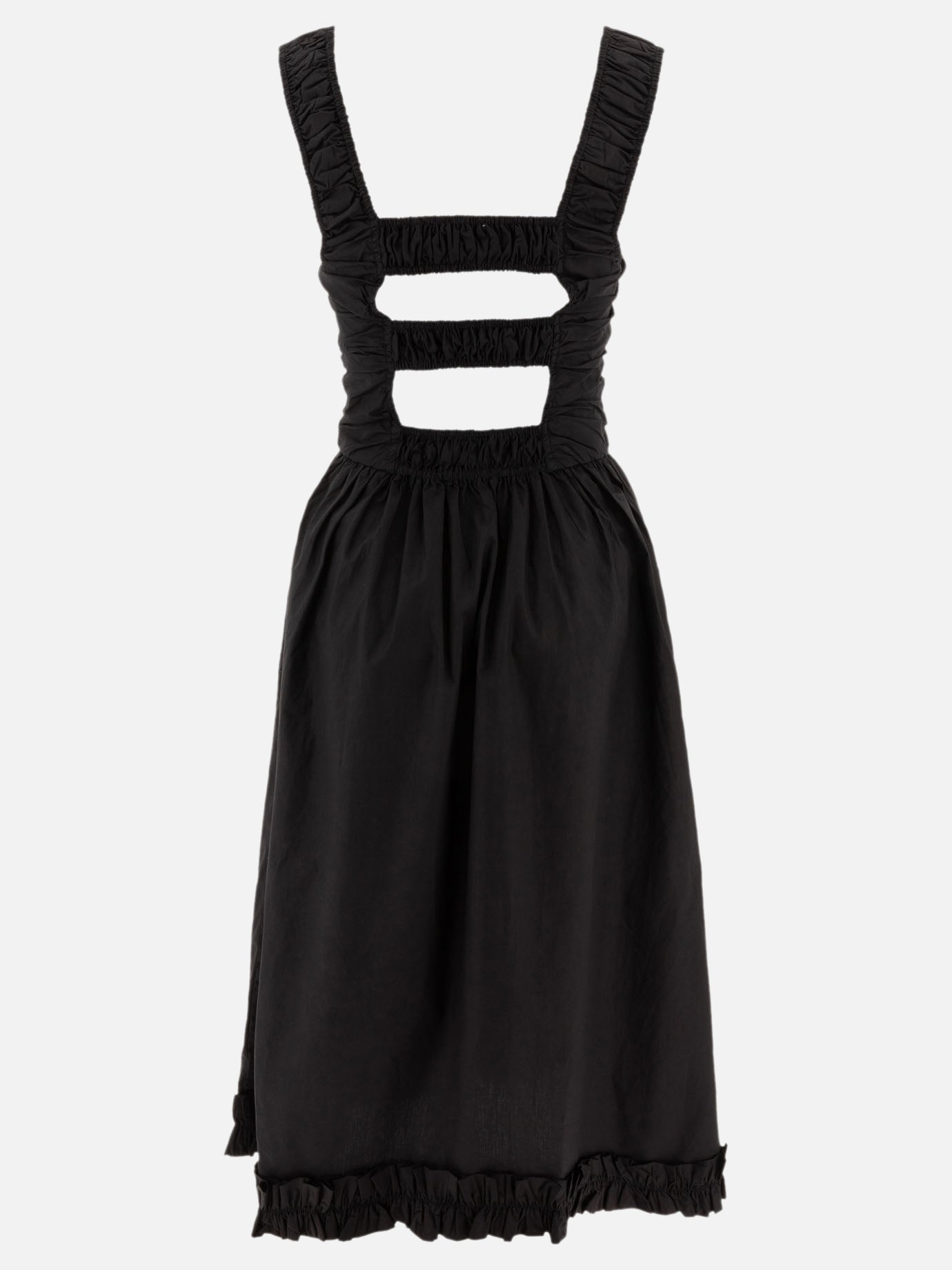 Midi dresses Solid colour  Black - Ganni Women | PDP | VIETTI Online Store | thumbnail_2