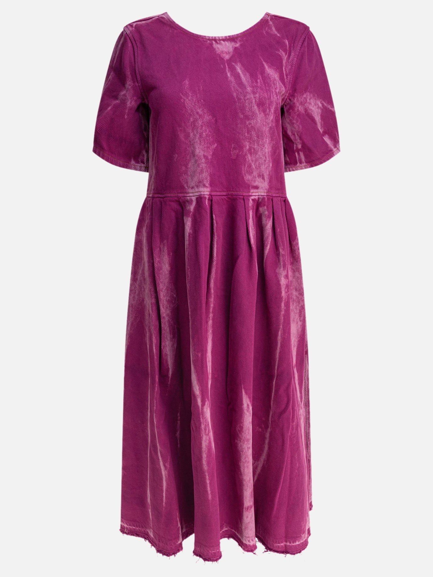 Ganni Denim midi dress with open back 11319781_34 Purple thumbnail_1