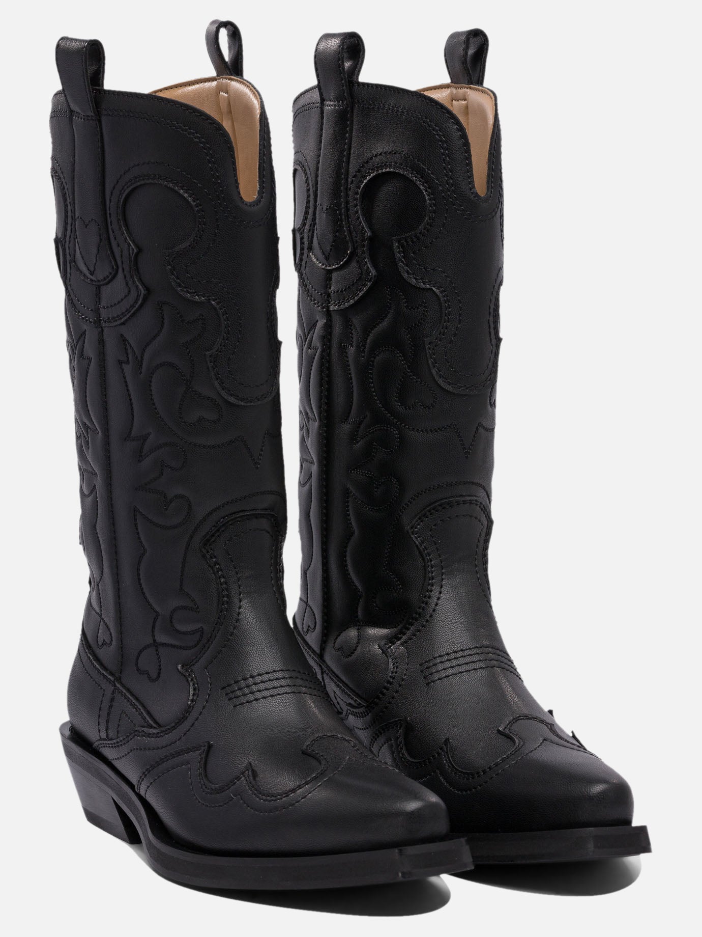 Cowboy 100% polyuretane - 100% rubber  Black - Ganni Women | PDP | VIETTI Online Store | thumbnail_2