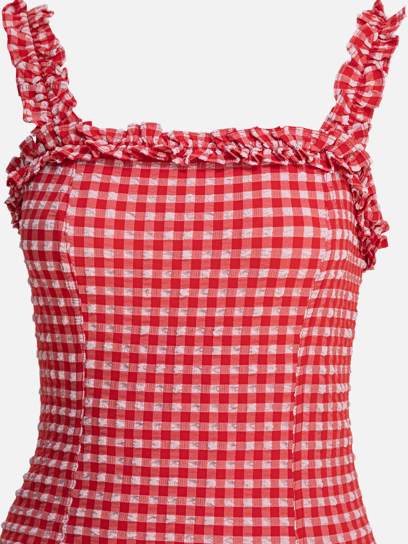 Mini dresses Gingham  Red - Ganni Women | PDP | VIETTI Online Store | Zoom-Modal_3
