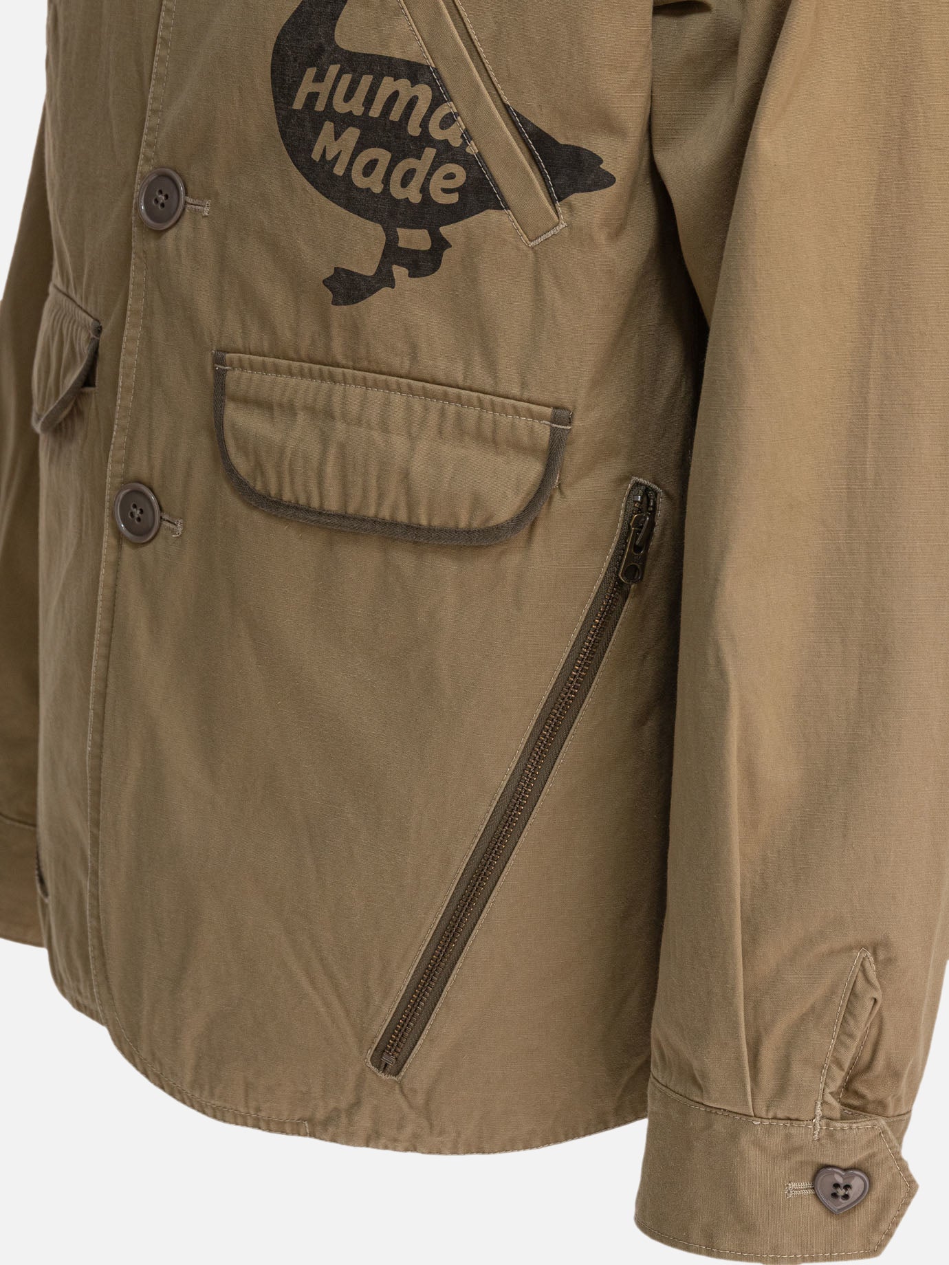 Quilted & Utility Jackets Logo  Beige - Human Made Men | PDP | VIETTI Online Store | thumbnail_4