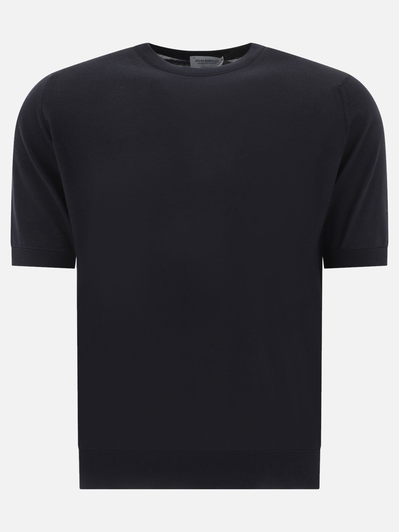 Crewneck t-shirts Solid colour  Black - John Smedley Men | PDP | VIETTI Online Store | thumbnail