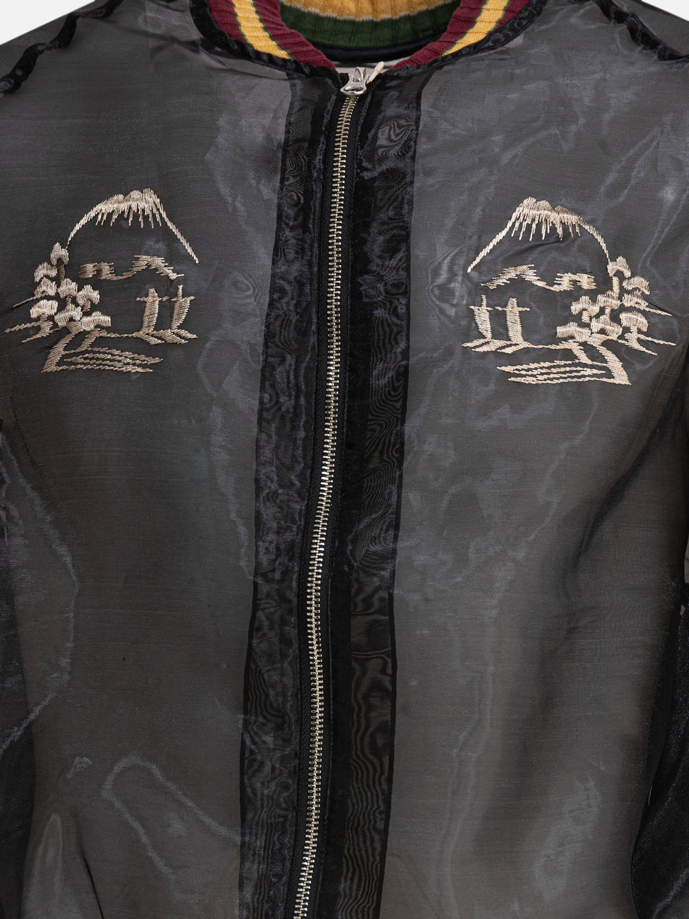 KAPITAL Bomber jacket "Sheer Pearl Mosquito Guard" Black