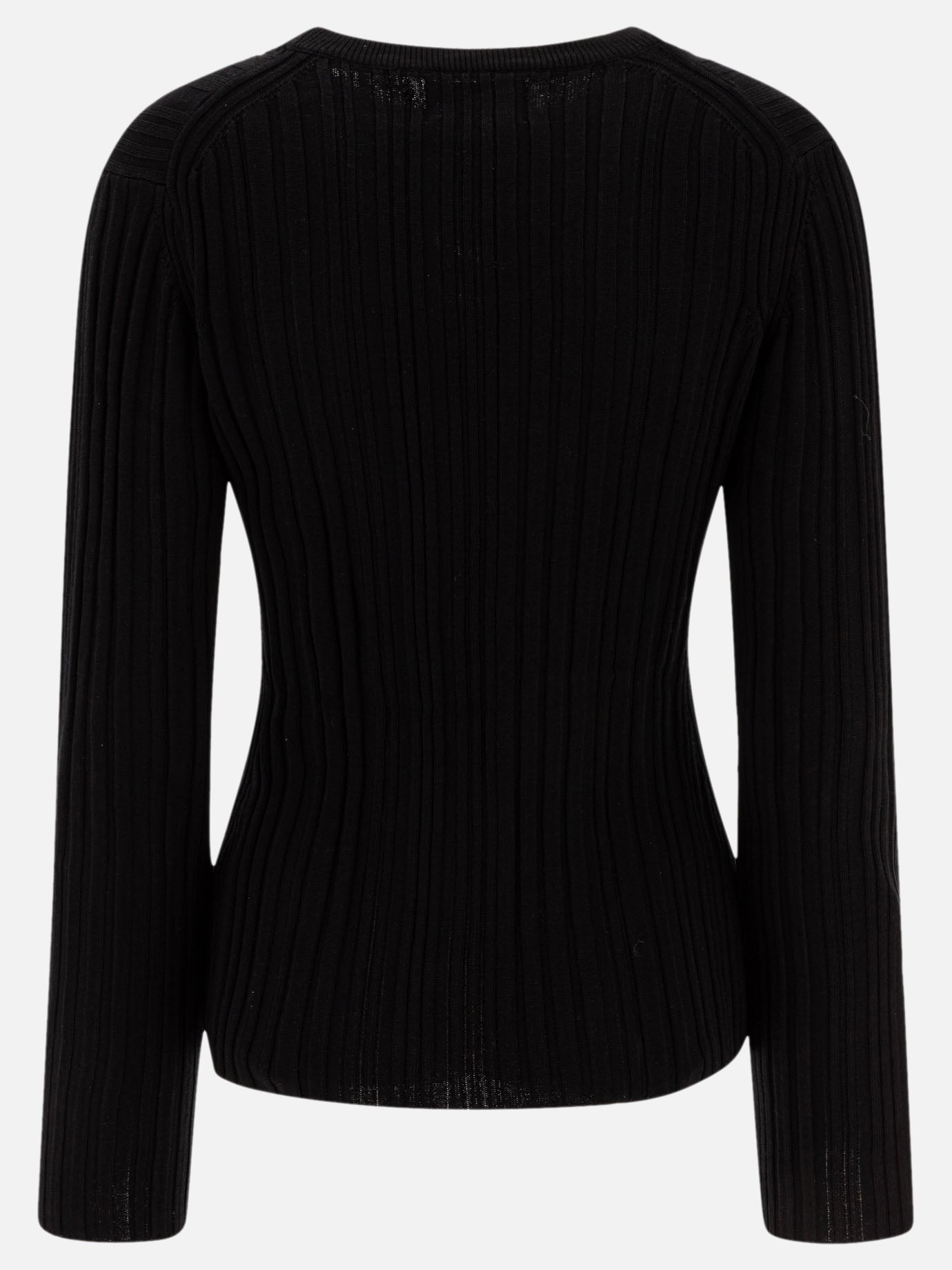 Crewneck t-shirts Solid colour  Black - Loulou Studio Women | PDP | VIETTI Online Store | Zoom-Modal_2
