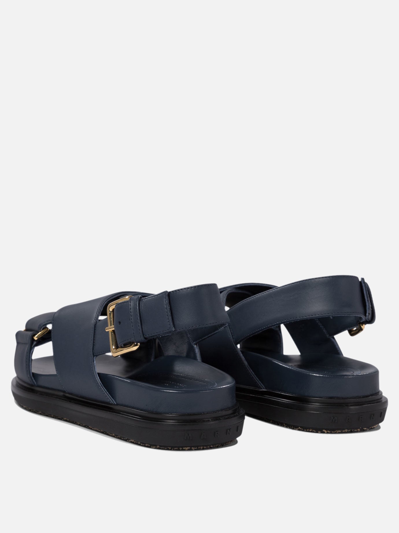 Flat sandals 100% leather - 100% rubber  Blue - Marni Women | PDP | VIETTI Online Store | thumbnail_4