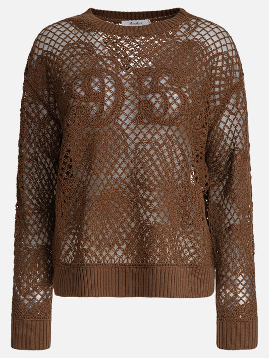 Max Mara Embroidered sweater 12982451_S Brown 1