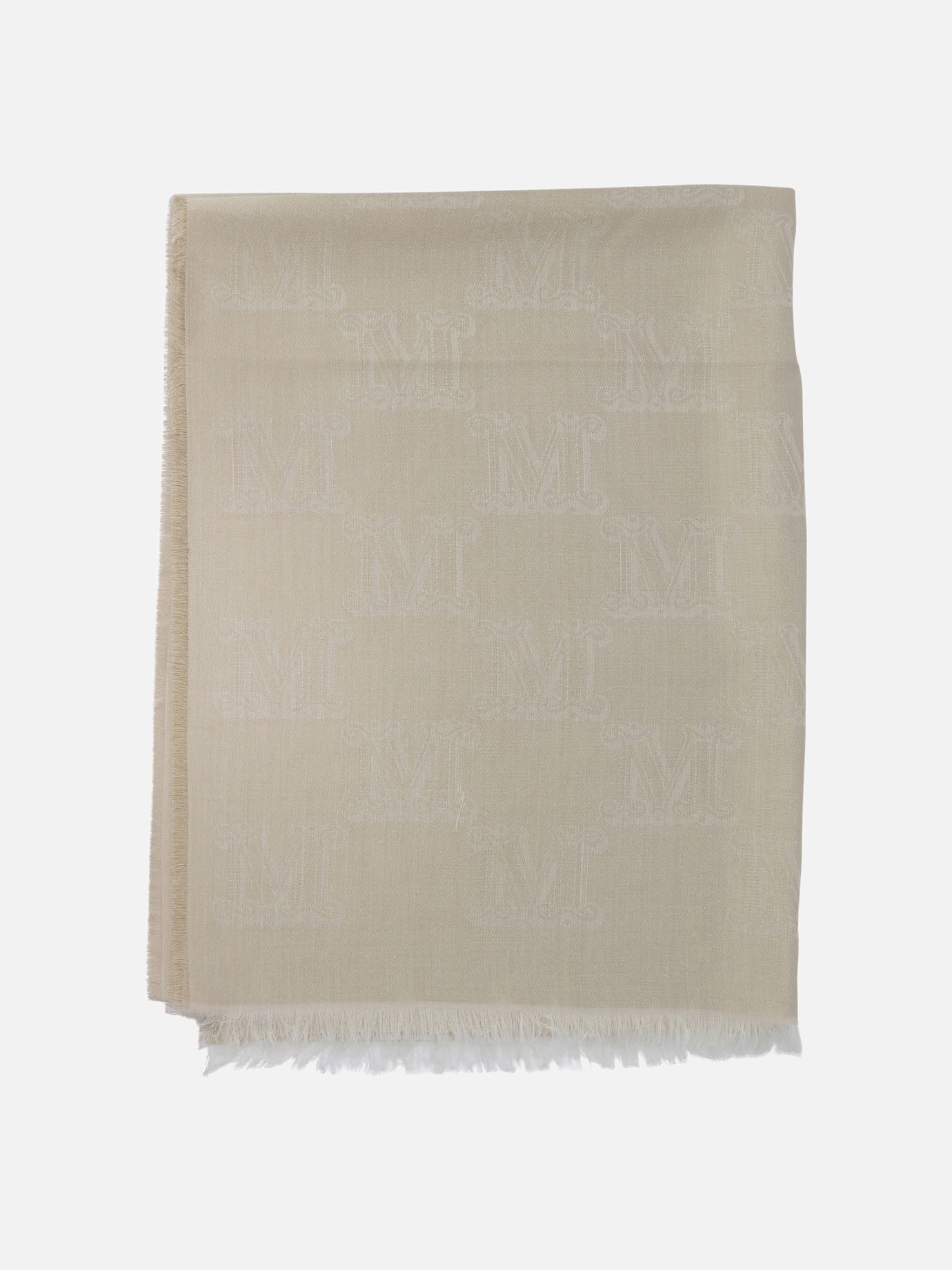 Max Mara Silk, wool and cashmere scarf Gold