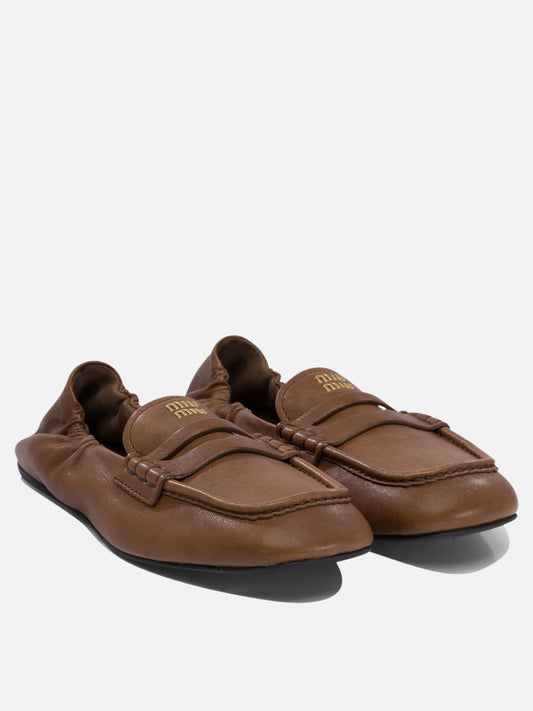 Miu Miu "Ruches" loafers 12415977_36 Brown 2