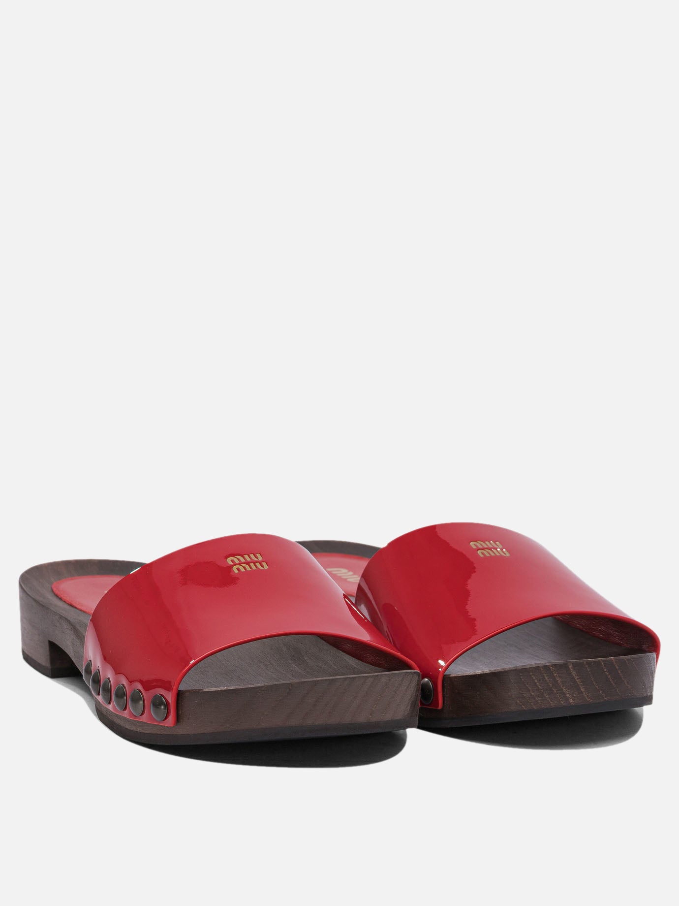 Flat sandals 100% leather - 100% wood  Red - Miu Miu Women | PDP | VIETTI Online Store | Zoom-Modal_2
