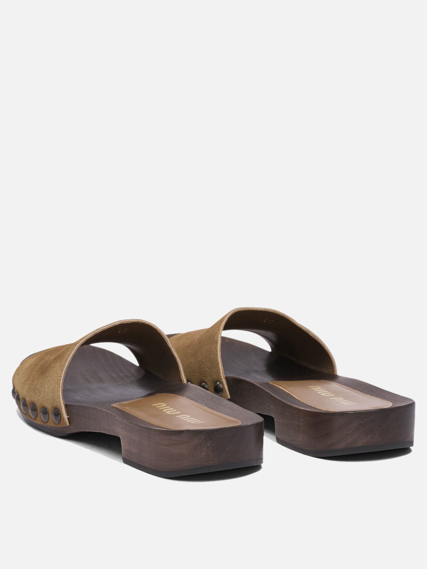 Flat sandals 100% leather - 100% wood  Brown - Miu Miu Women | PDP | VIETTI Online Store | thumbnail_4