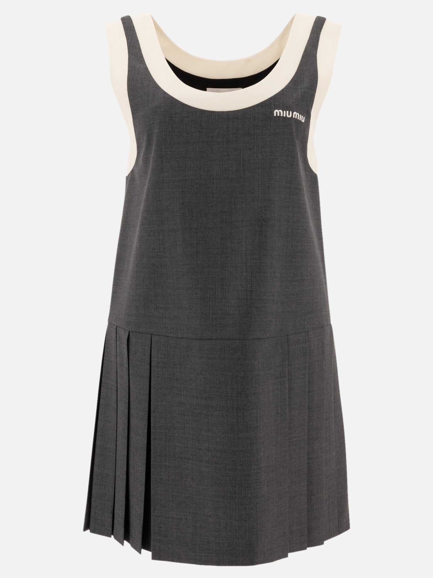 Mini dresses Logo  Grey - Miu Miu Women | PDP | VIETTI Online Store | thumbnail
