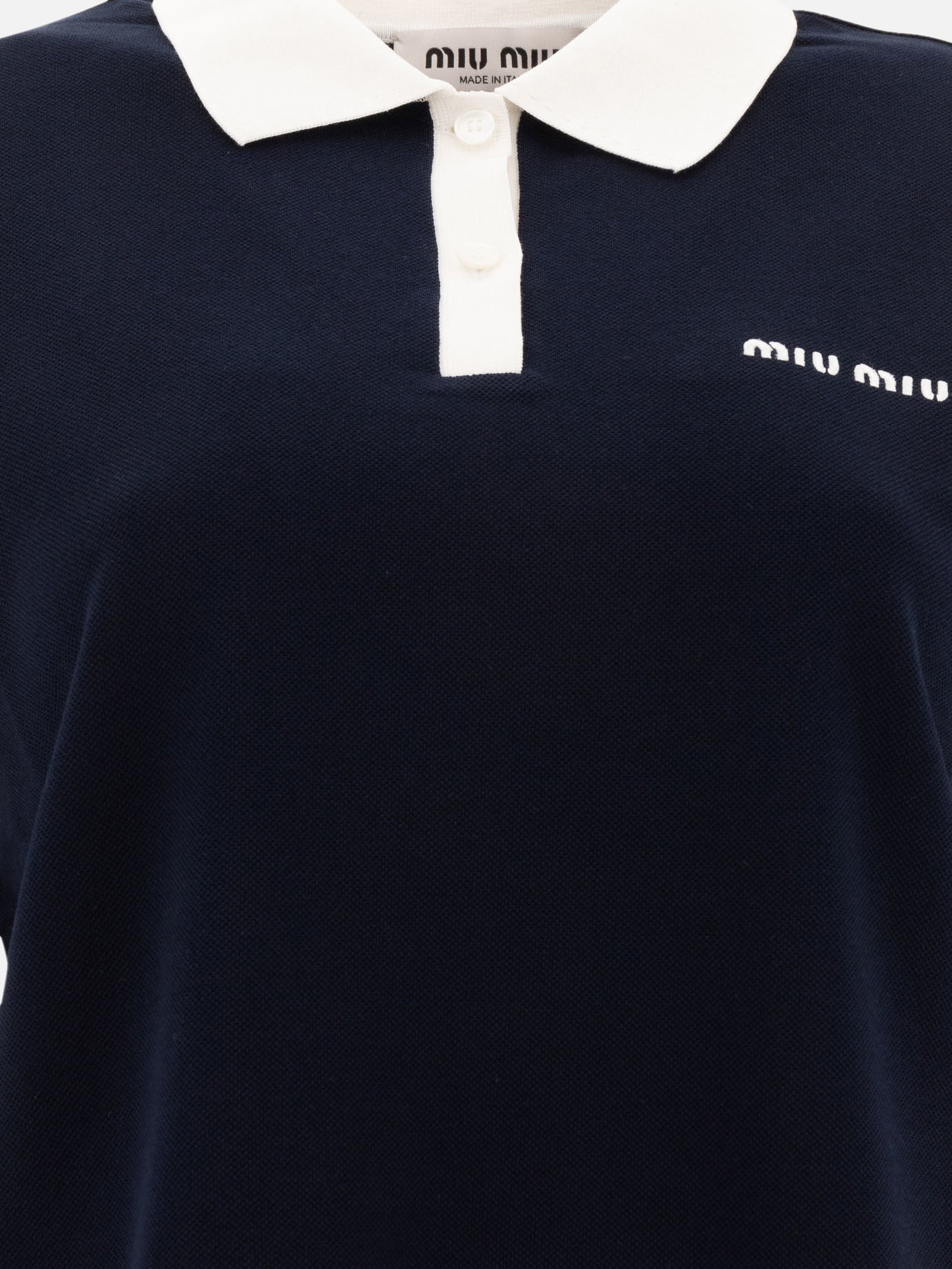 Polo shirts with buttons Logo  Blue - Miu Miu Women | PDP | VIETTI Online Store | thumbnail_3