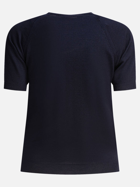 Miu Miu Crew-neck sweater with logo 16345374_38 Blue 2