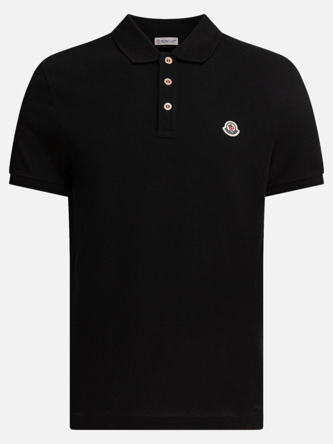 Polo shirts with buttons Logo  Black - Moncler Men | PDP | VIETTI Online Store | thumbnail