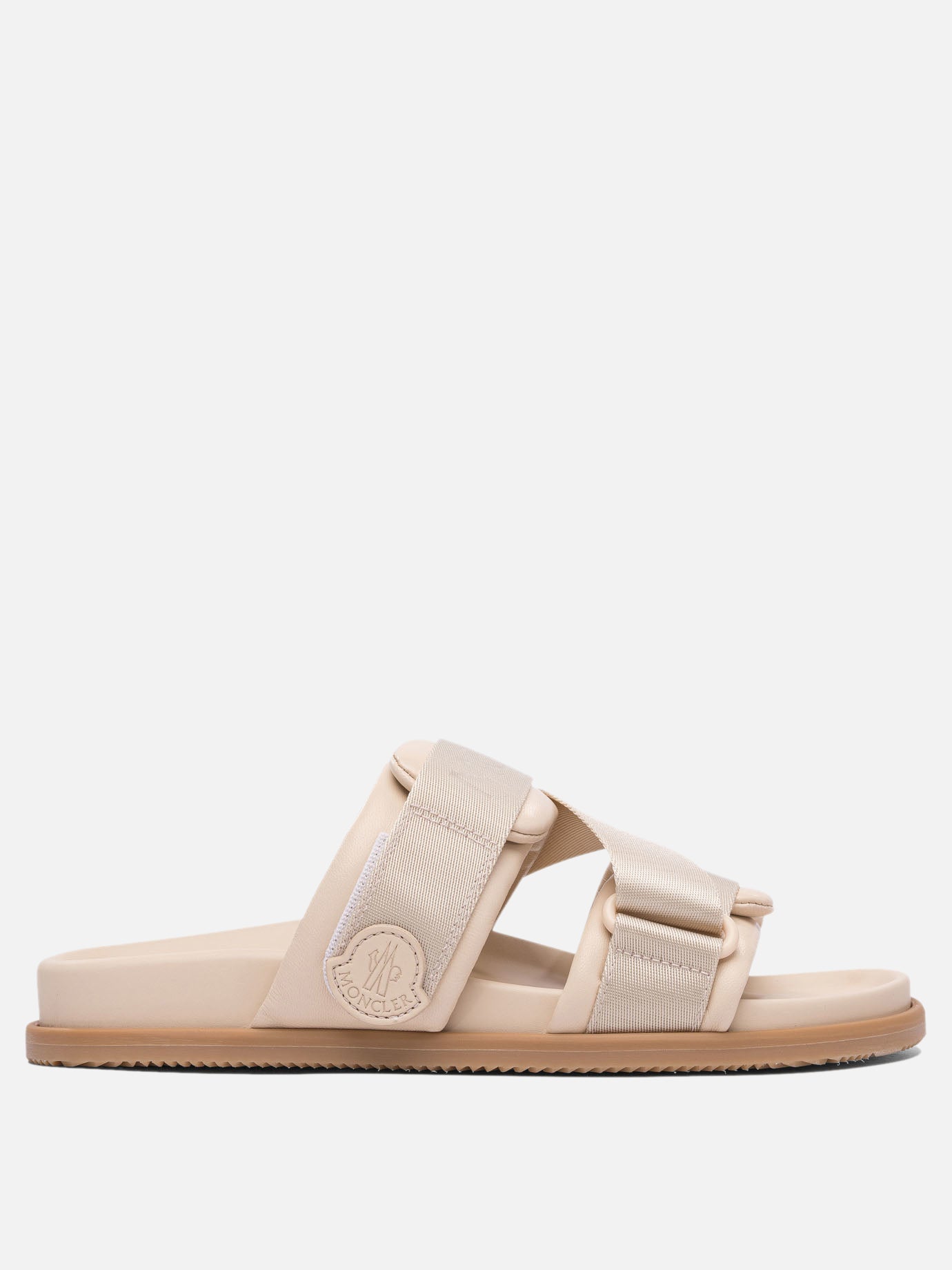 Flat sandals 100% leather - 100% elastodiene  Beige - Moncler Women | PDP | VIETTI Online Store | thumbnail