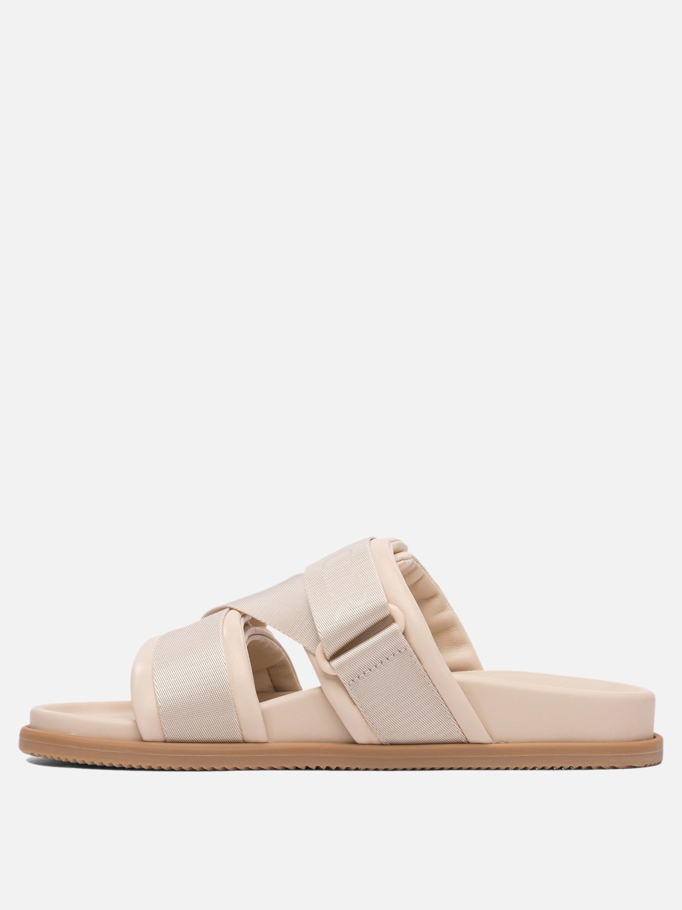 Flat sandals 100% leather - 100% elastodiene  Beige - Moncler Women | PDP | VIETTI Online Store | thumbnail_3