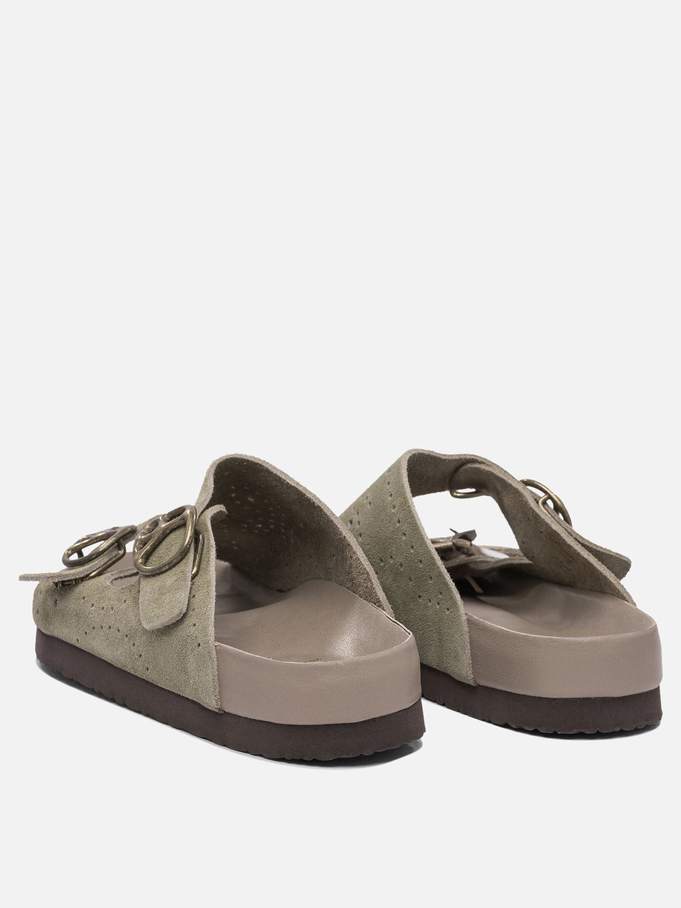 Slides 100% leather - 100% rubber  Beige - Needles Men | PDP | VIETTI Online Store | thumbnail_4