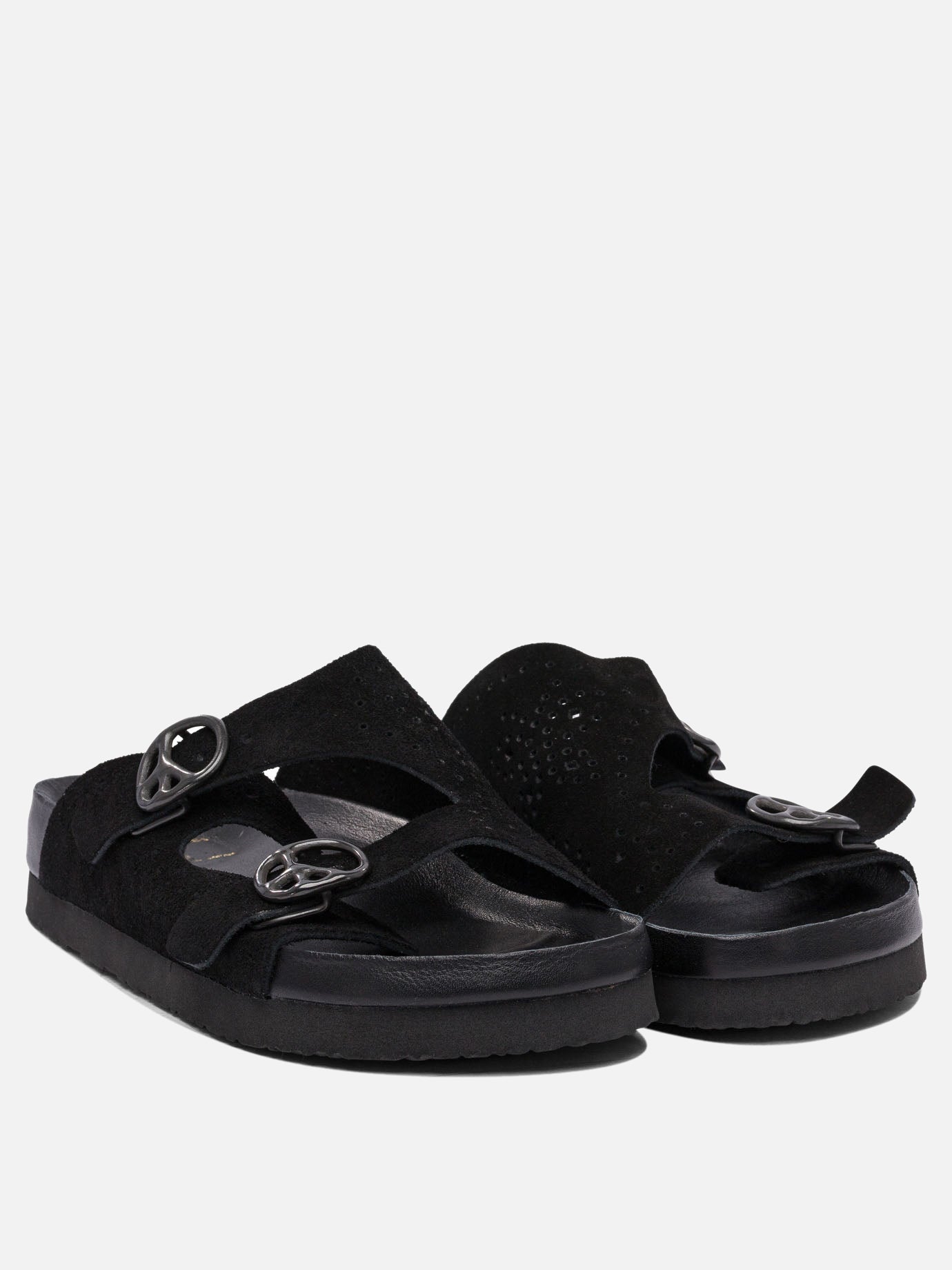 Slides 100% leather - 100% rubber  Black - Needles Men | PDP | VIETTI Online Store | thumbnail_2