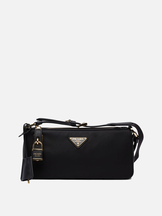 Prada Re-Nylon and leather small shoulder bag 14350082_UNI Black 1