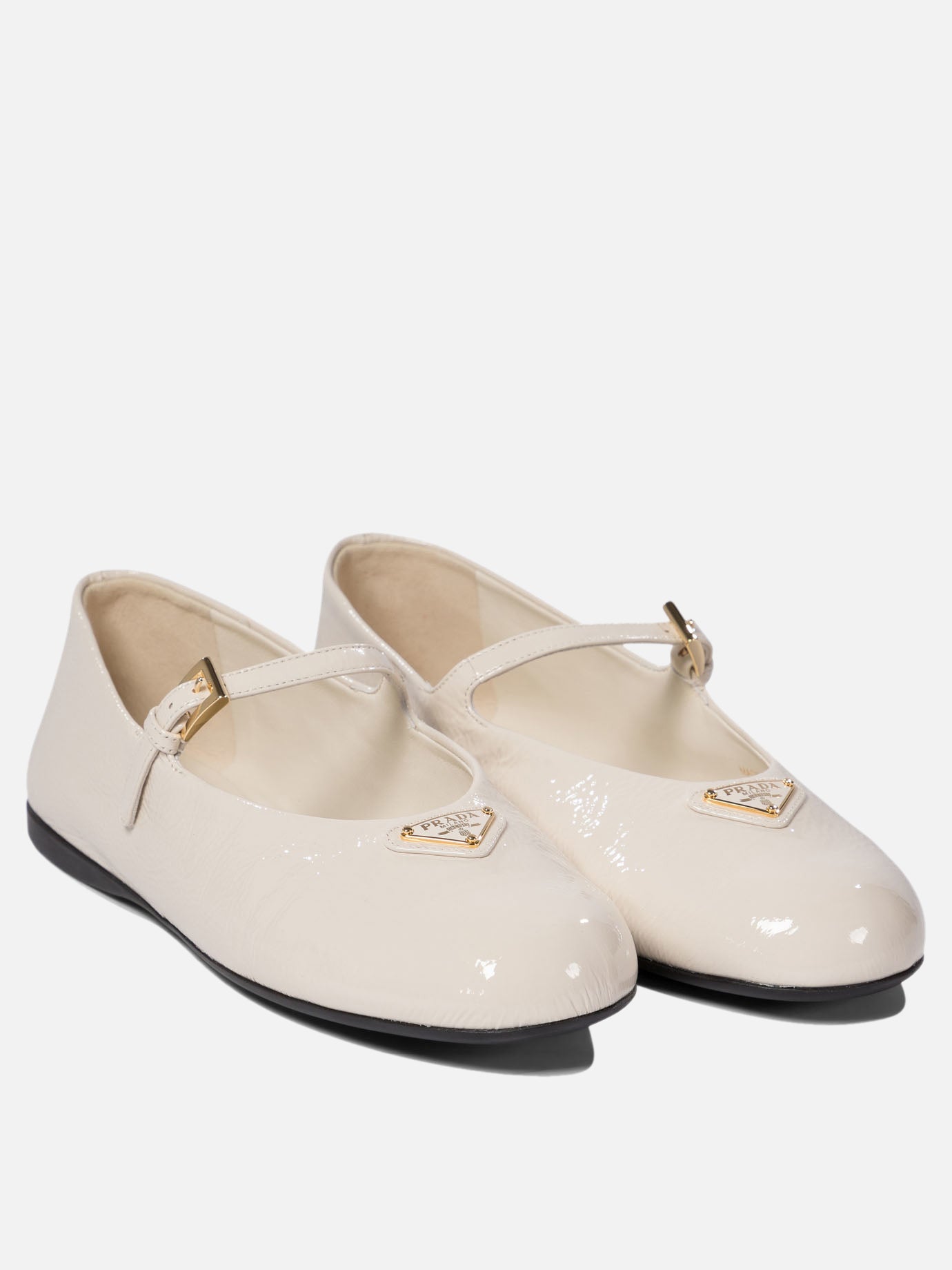 Mary Jane ballet flats 100% lamb leather - 100% rubber  White - Prada Women | PDP | VIETTI Online Store | thumbnail_2