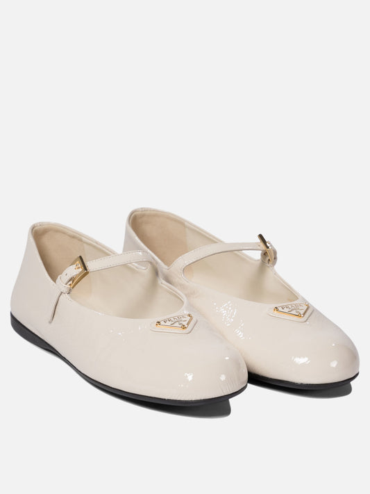 Prada Patent leather ballet flats 13494384_36 White 2