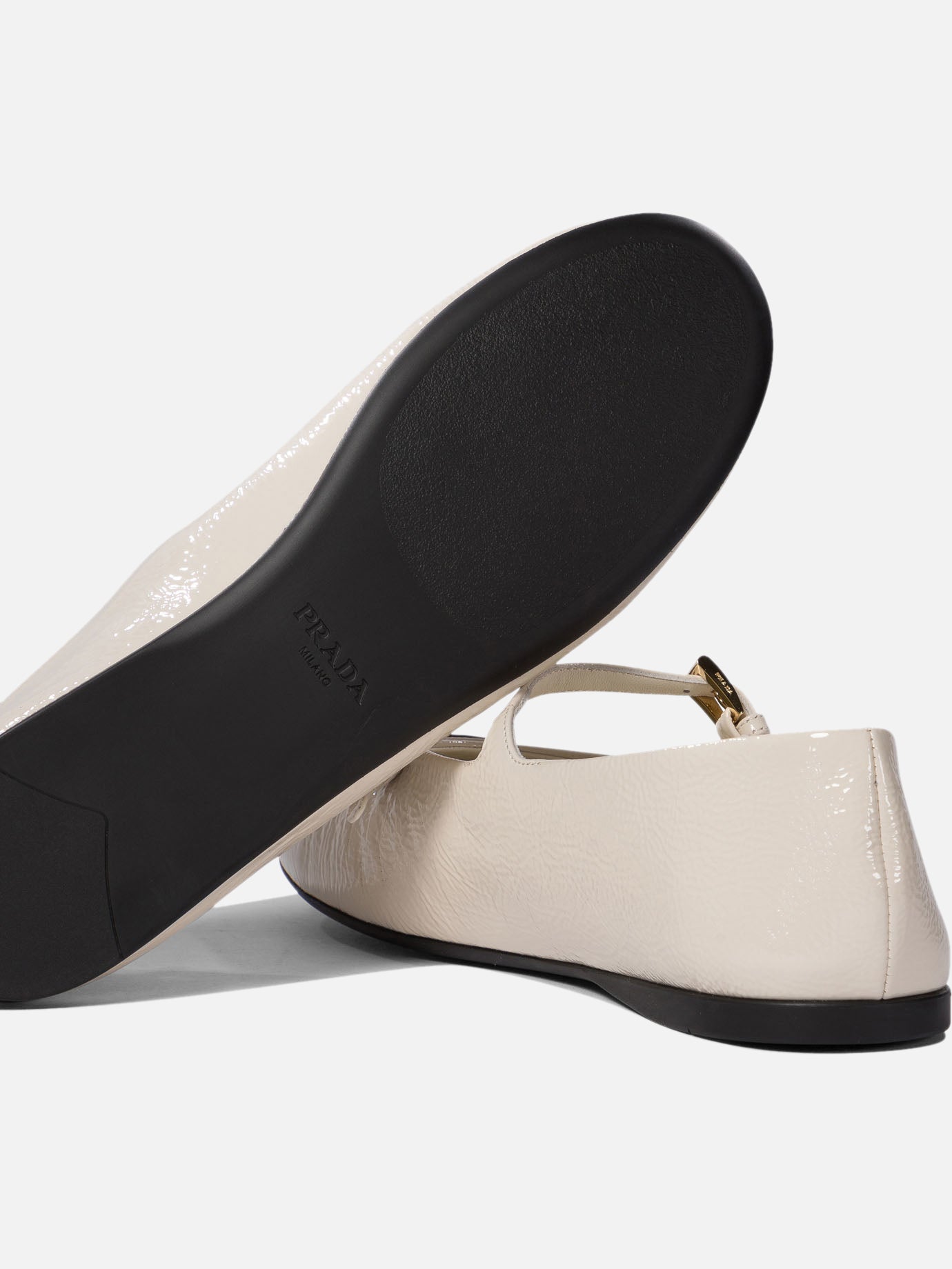 Mary Jane ballet flats 100% lamb leather - 100% rubber  White - Prada Women | PDP | VIETTI Online Store | thumbnail_5