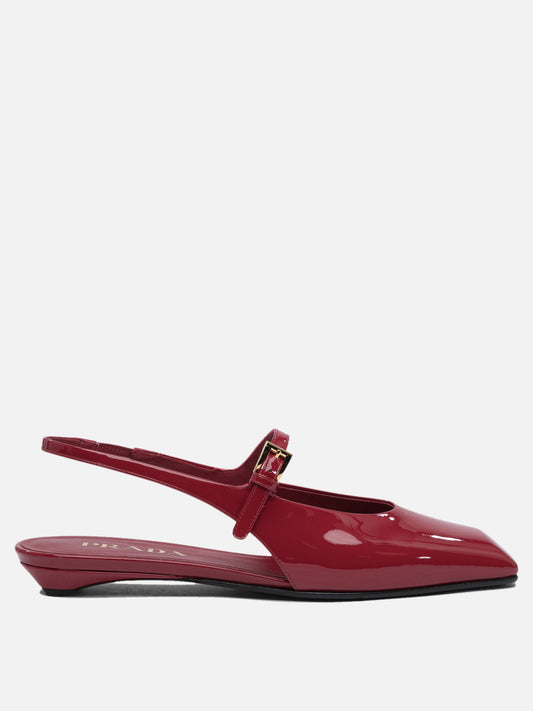 Prada Patent leather slingback ballet flats 16033119_37 Red 1