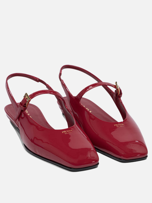 Prada Patent leather slingback ballet flats 16033119_37 Red 2
