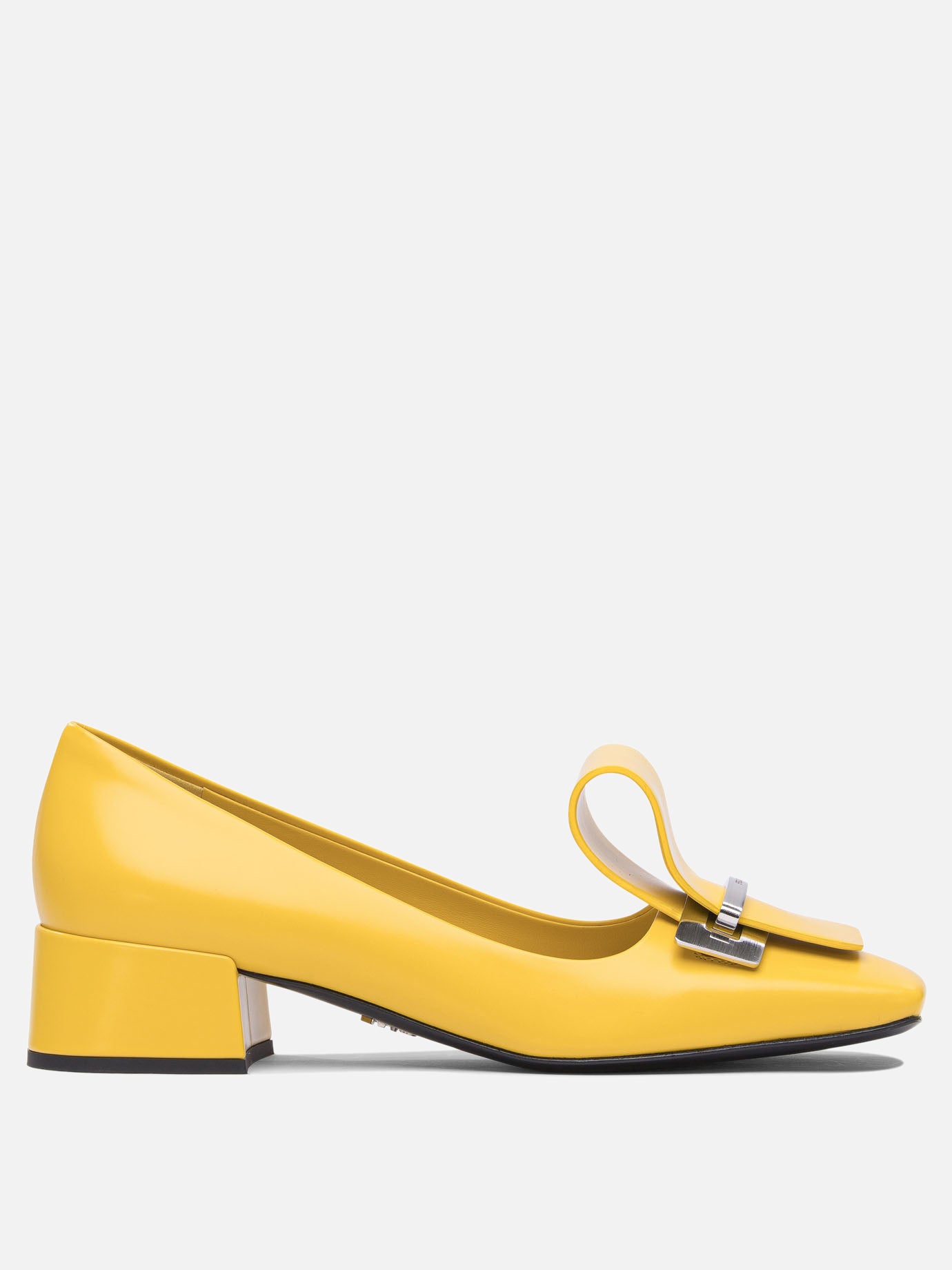 Prada Brushed leather pumps 35 mm 13416252_36 Yellow thumbnail_1