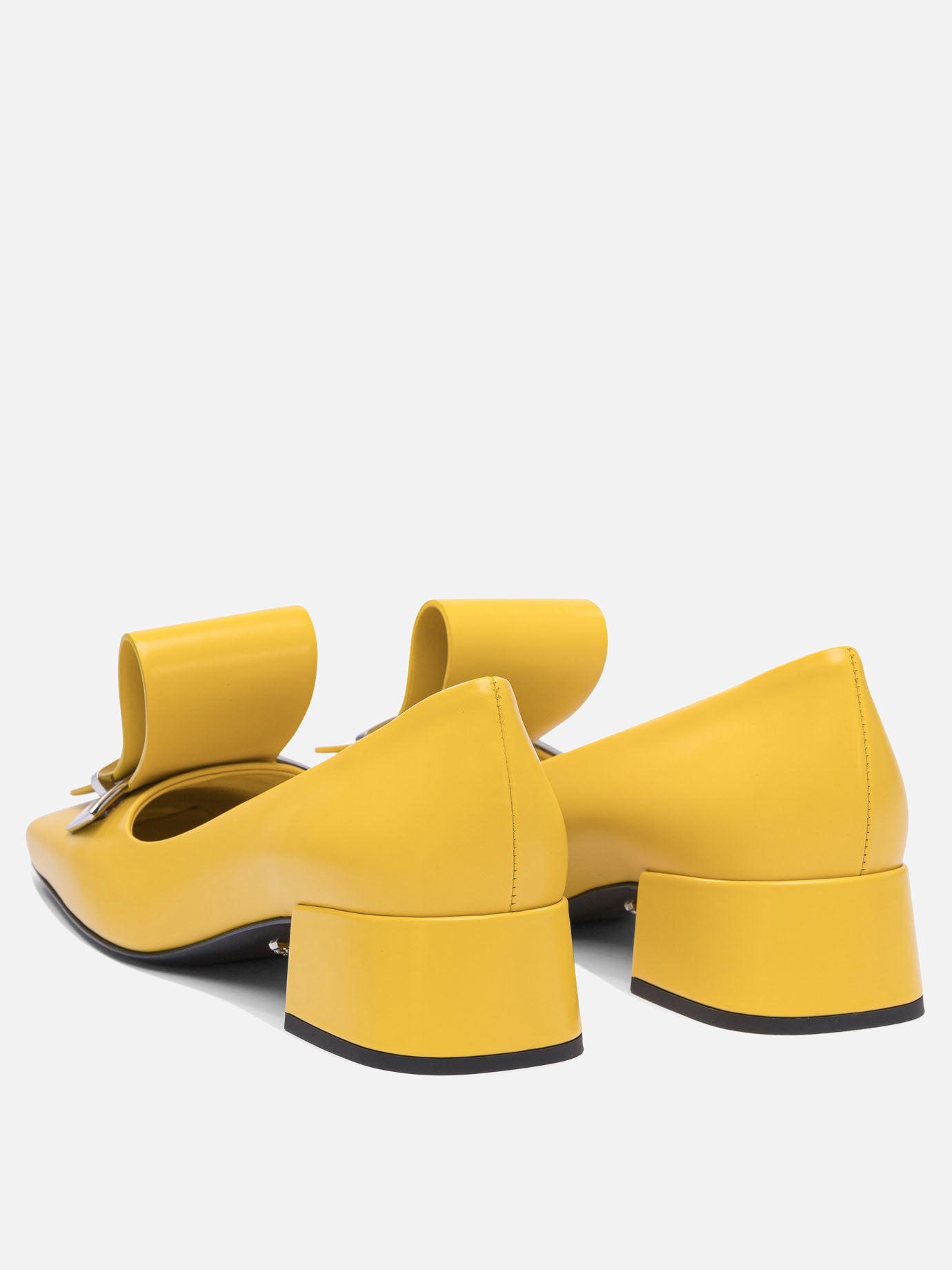 Prada Brushed leather pumps 35 mm 13416252_36 Yellow thumbnail_4