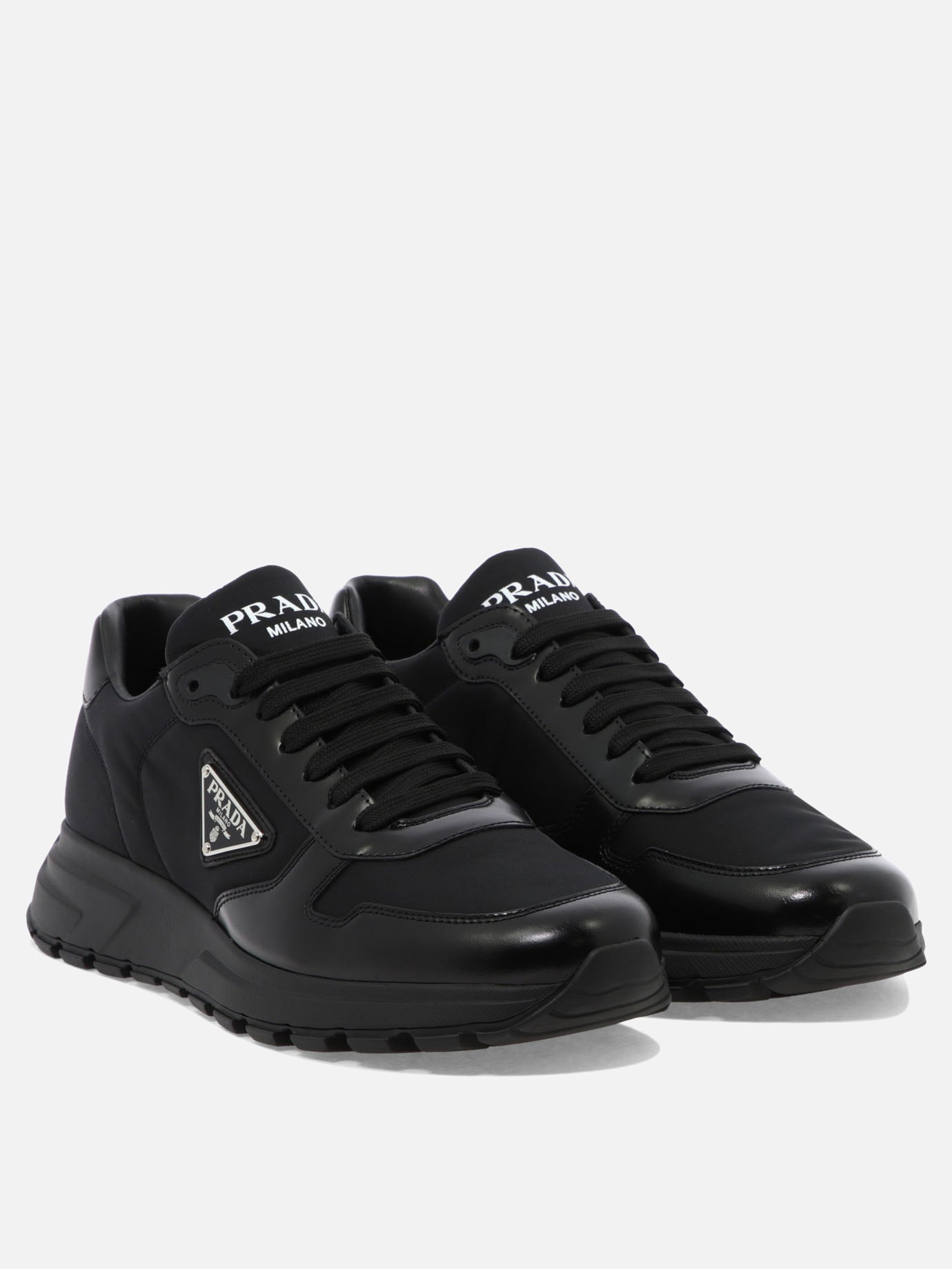 Prada "PRAX 01" leather and Re-Nylon sneakers Black