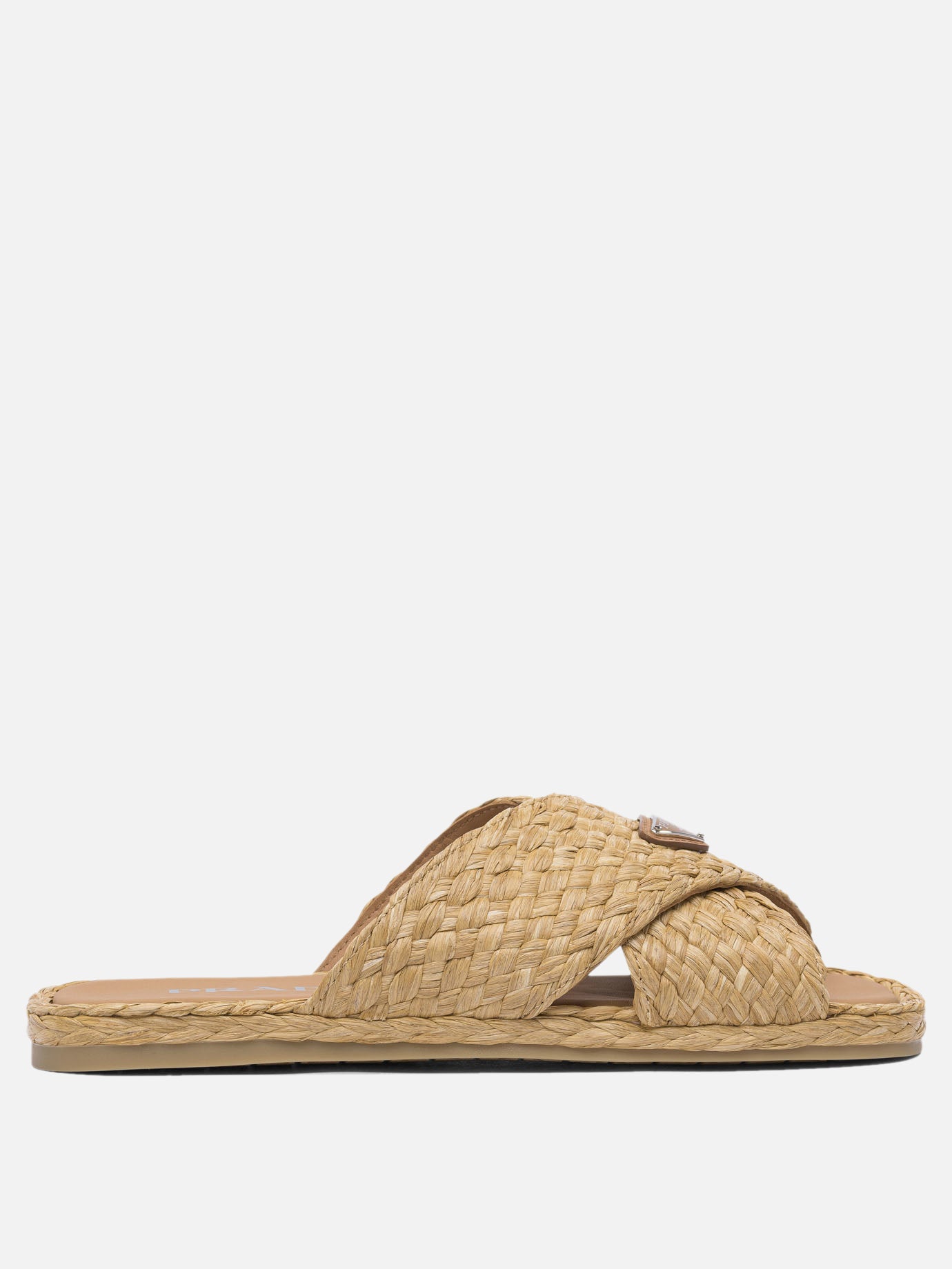 Prada Crisscross raffia slides 18104352_6 Beige thumbnail_1