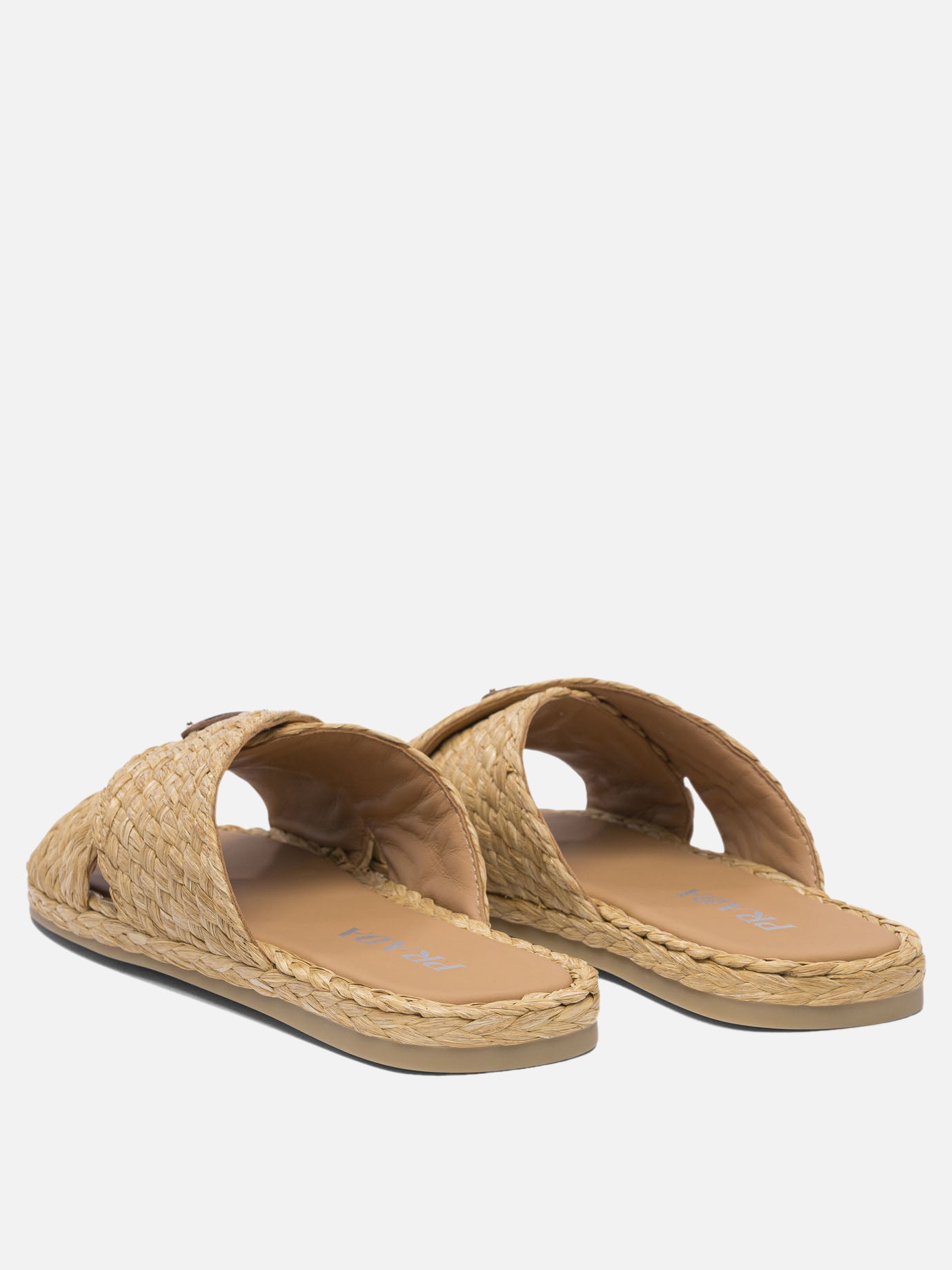Prada Crisscross raffia slides 18104352_6 Beige thumbnail_4
