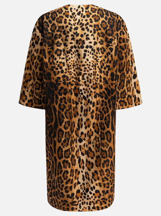 Prada Single-breasted overcoat in animalier drill 12525095_40 Brown 2