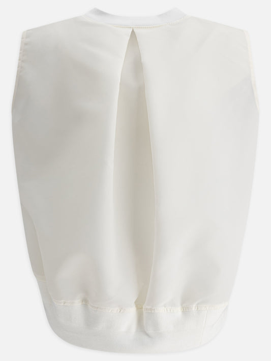 Sacai Cotton jersey and nylon twill tank top 18331646_1 White 2