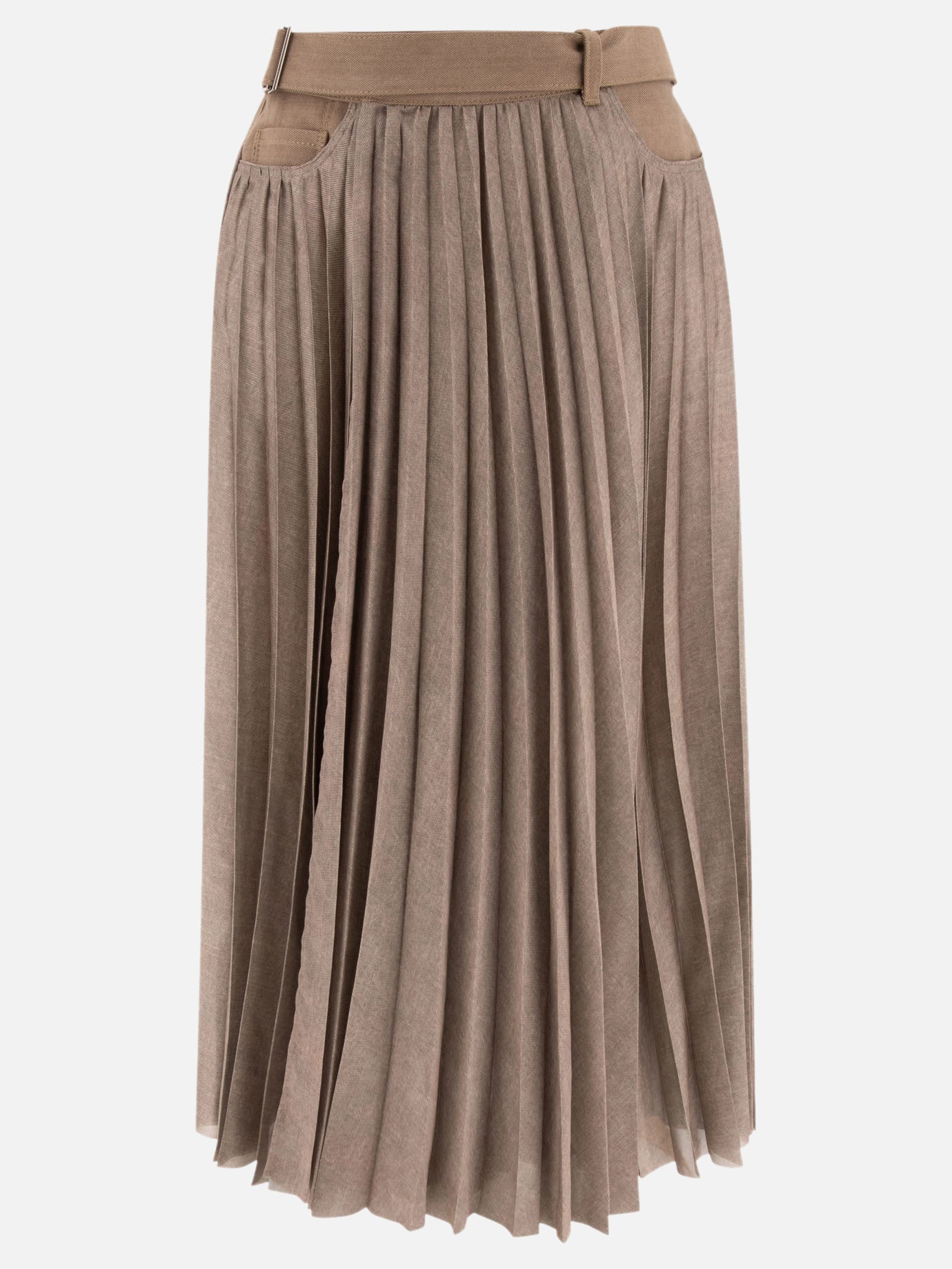 Long skirts Solid colour  Beige - Sacai Women | PDP | VIETTI Online Store | thumbnail