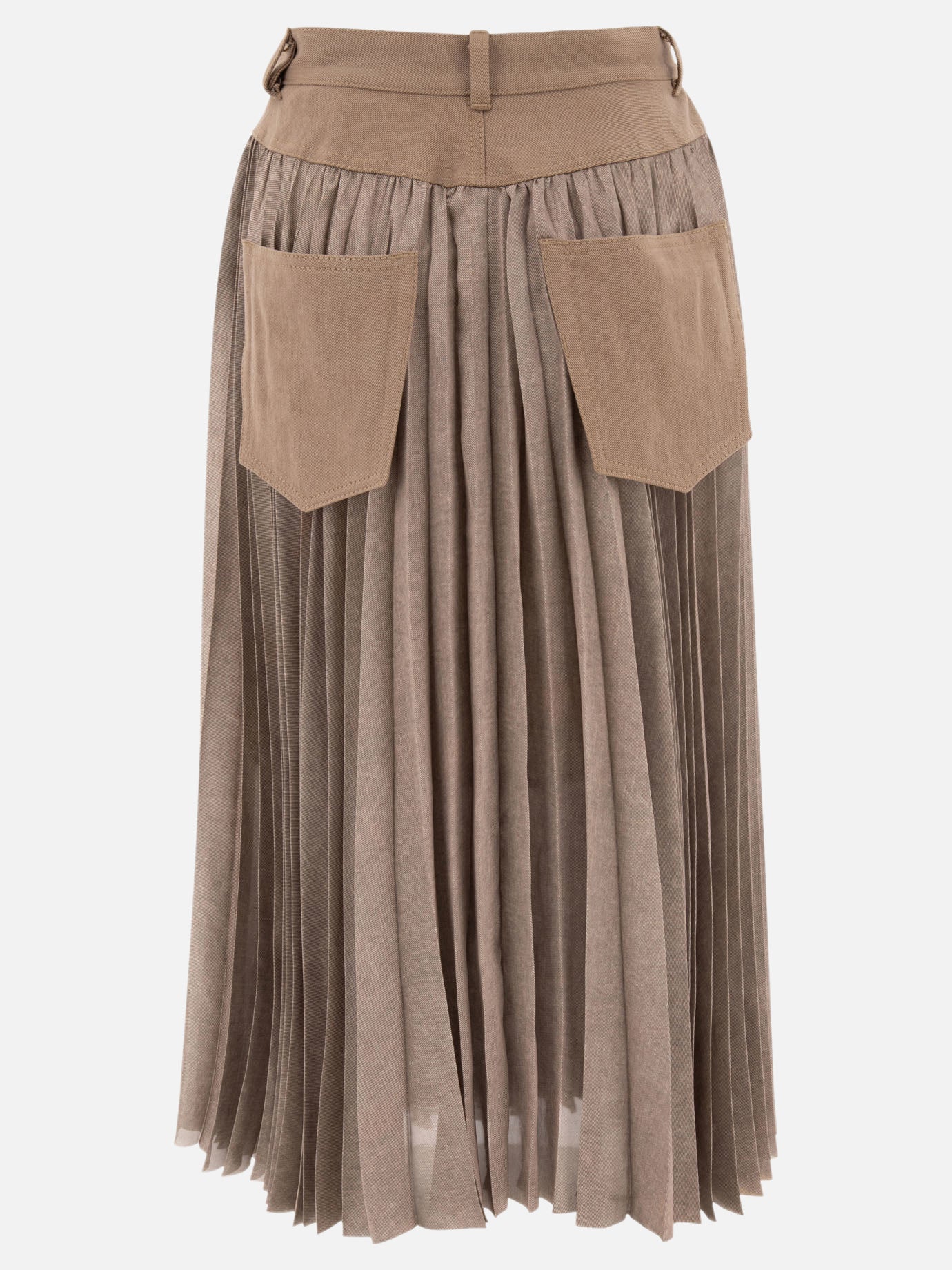 Long skirts Solid colour  Beige - Sacai Women | PDP | VIETTI Online Store | thumbnail_2
