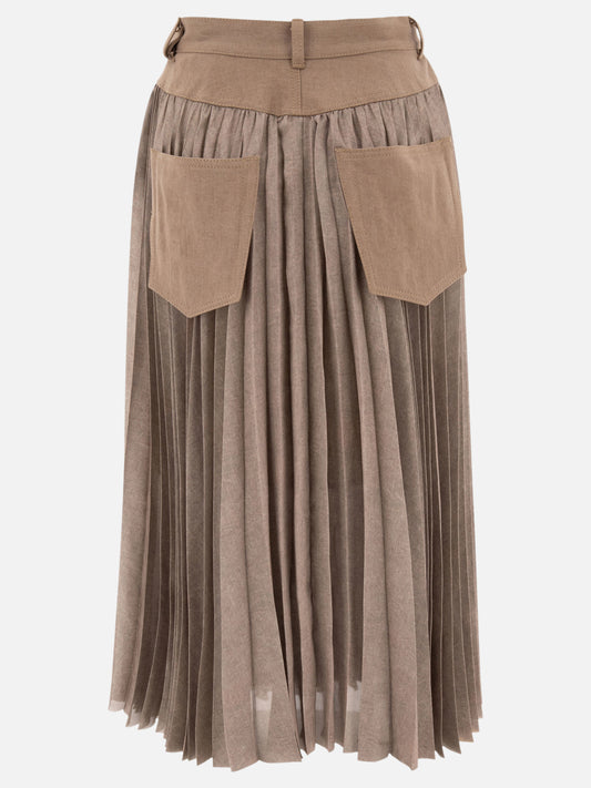 Sacai Pleated skirt 12671031_1 Beige 2