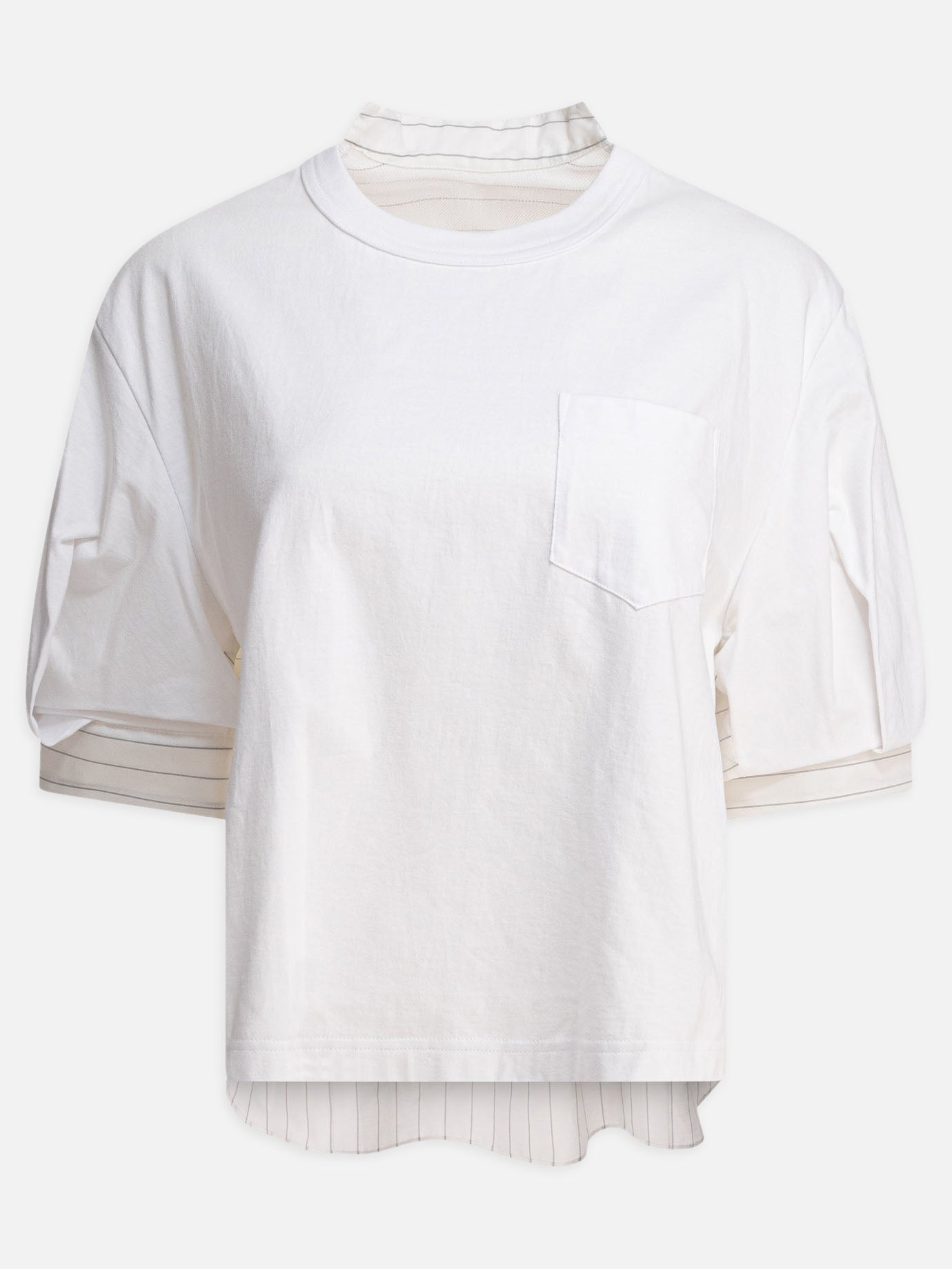 Sacai Spun organza and cotton jersey t-shirt 12213542_2 White thumbnail_1